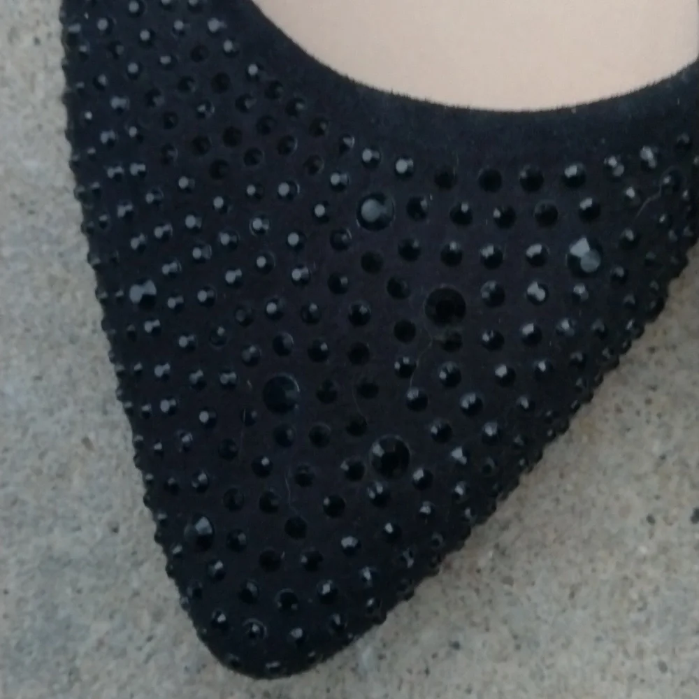 Black sparkle pointed toe flats size 9.5